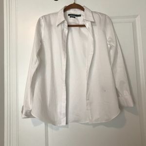 Classic Non-Iron White Button Down Top - NWOT